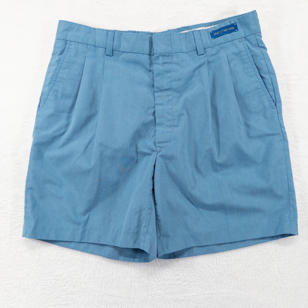 Pen West Shorts Mens 33 Blue Pleated Front Vintage Pendleton Casual Preppy